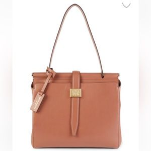 Large Double Dowel Leather Handbag BRUNO MAGLI DOUBLE DOWEL TOTE made in Italy